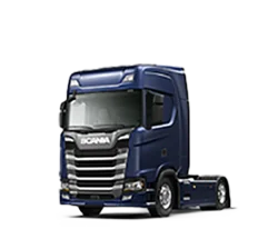 Niebieski ciągnik siodłowy Scania 500 S