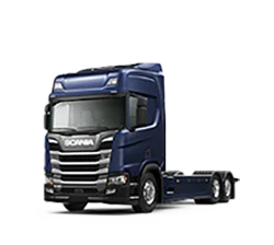 Niebieskie podwozie Scania R 450 bez nadwozia